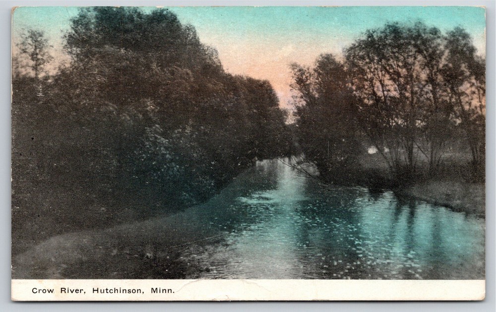 Hutchinson MN~Crow River~Vintage Postcard