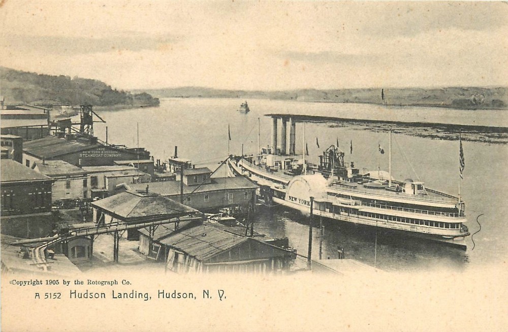 c1905 Hudson New York Landing transportation Rotograph Postcard 26-3464