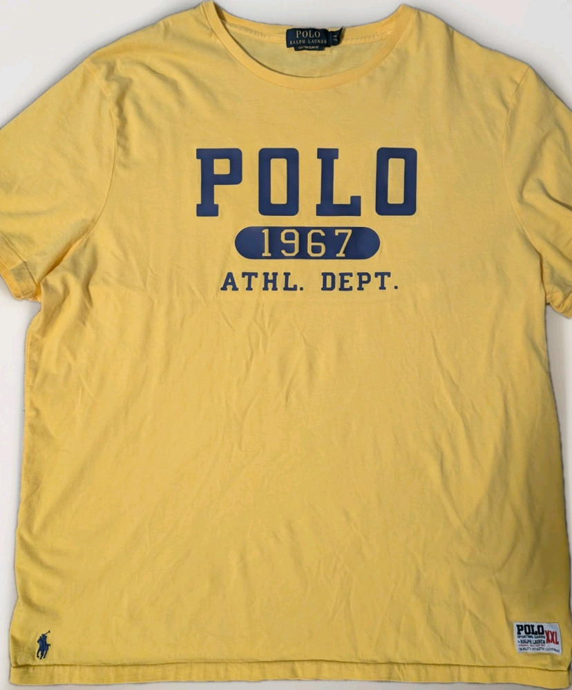 Polo Ralph Lauren Custom Slim Fit Graphic T-Shirt Yellow Short Sleeve XXL