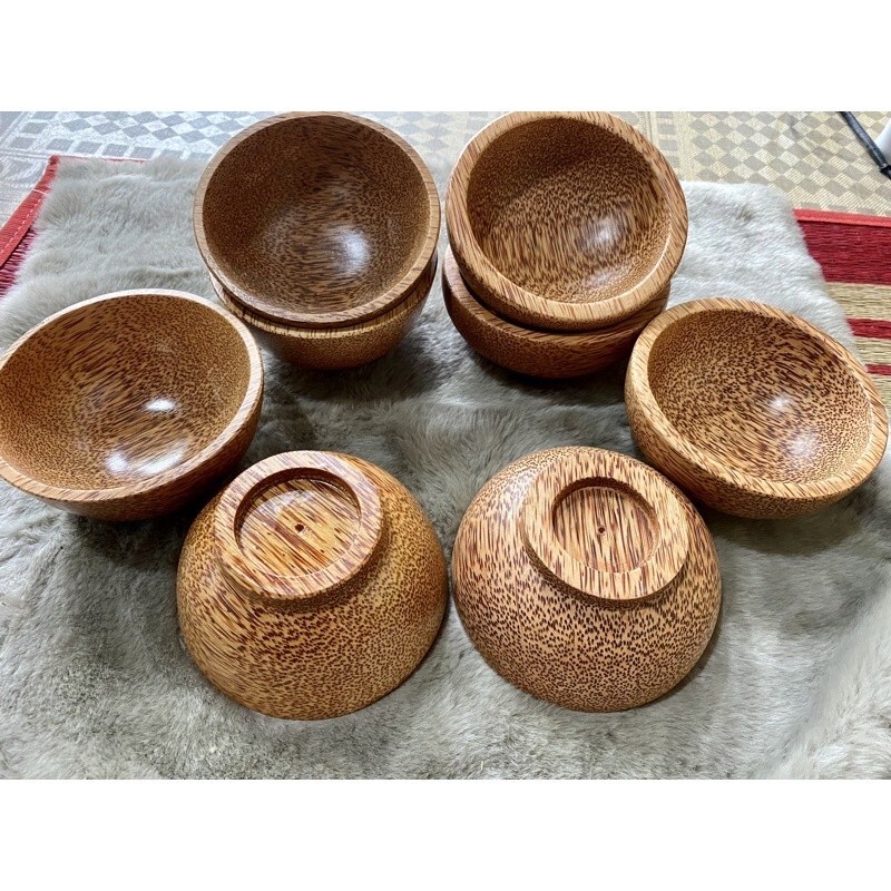 Natural Coconut Wood Bowl Set – Eco-Friendly