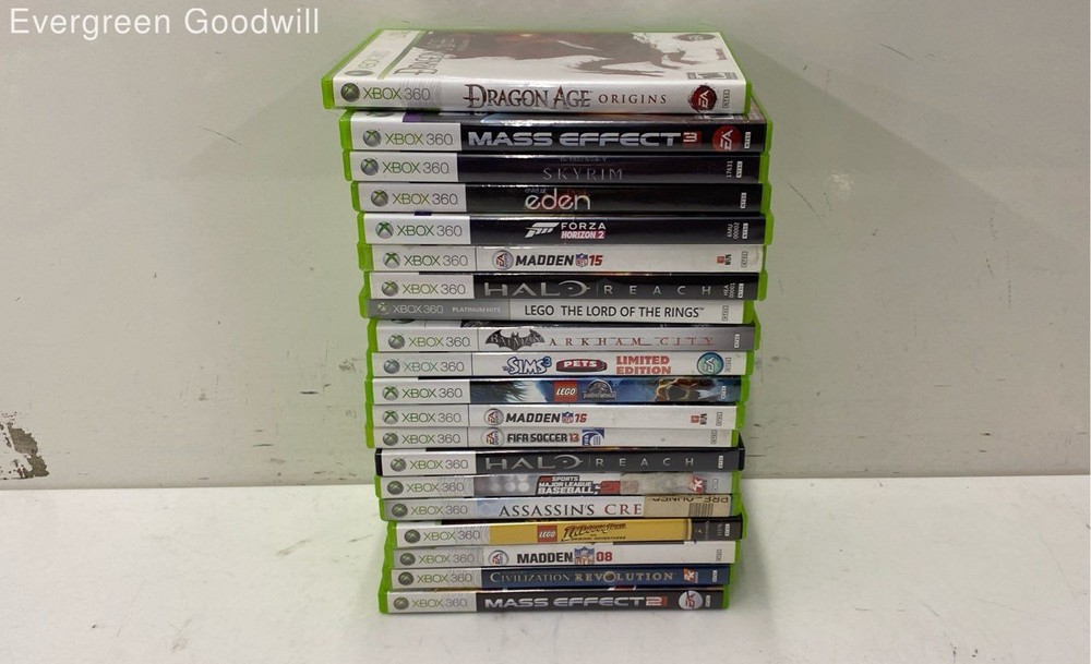 Microsoft Xbox 360 Games Lot of 20 w/Batman Arkham City, Mass Effect 2 & 3 ++