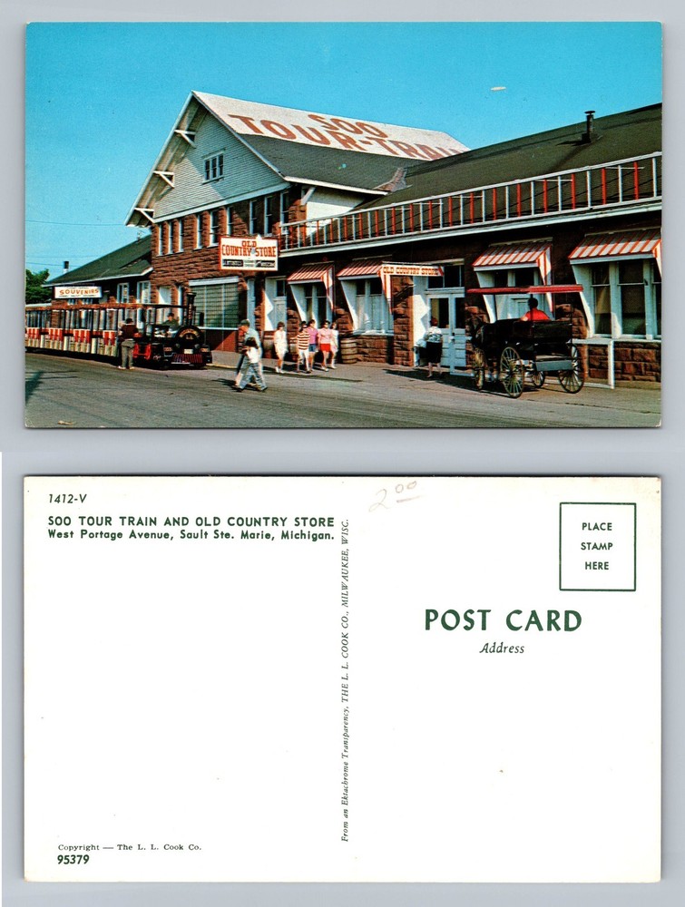 Sault Ste. Marie, MI-Michigan, Soo Tour Train Depot PC Vintage Postcard