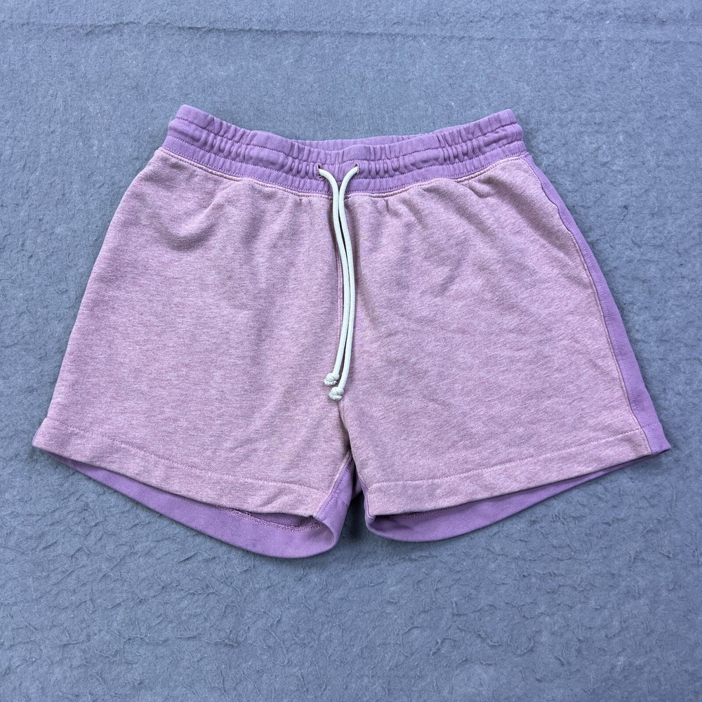 J. Crew University Terry Two-Tone Shorts Women's Small Pink Loungewear Tie 3
