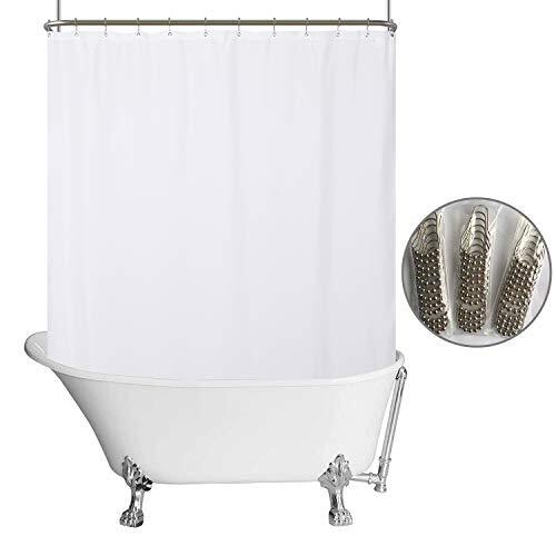 Waterproof Fabric Clawfoot Tub Shower Curtain 180 X 70 Inch All Wrap Around 36 H