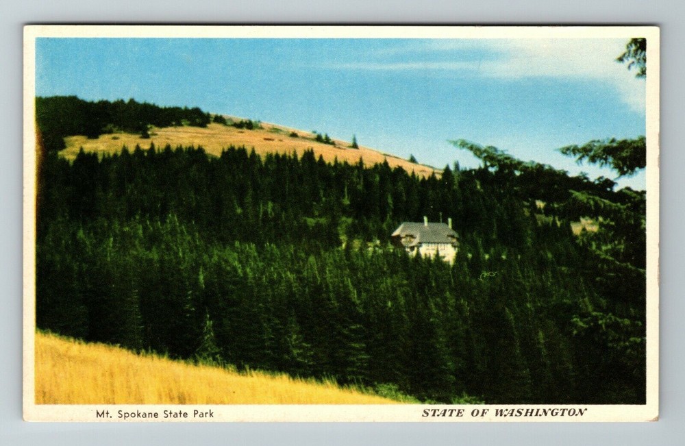 WA-Washington, Mt Spokane State Park Aerial Scenic View Vintage Postcard
