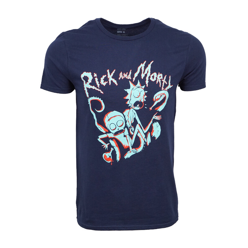 RICK AND MORTY MENS NAVY T SHIRT