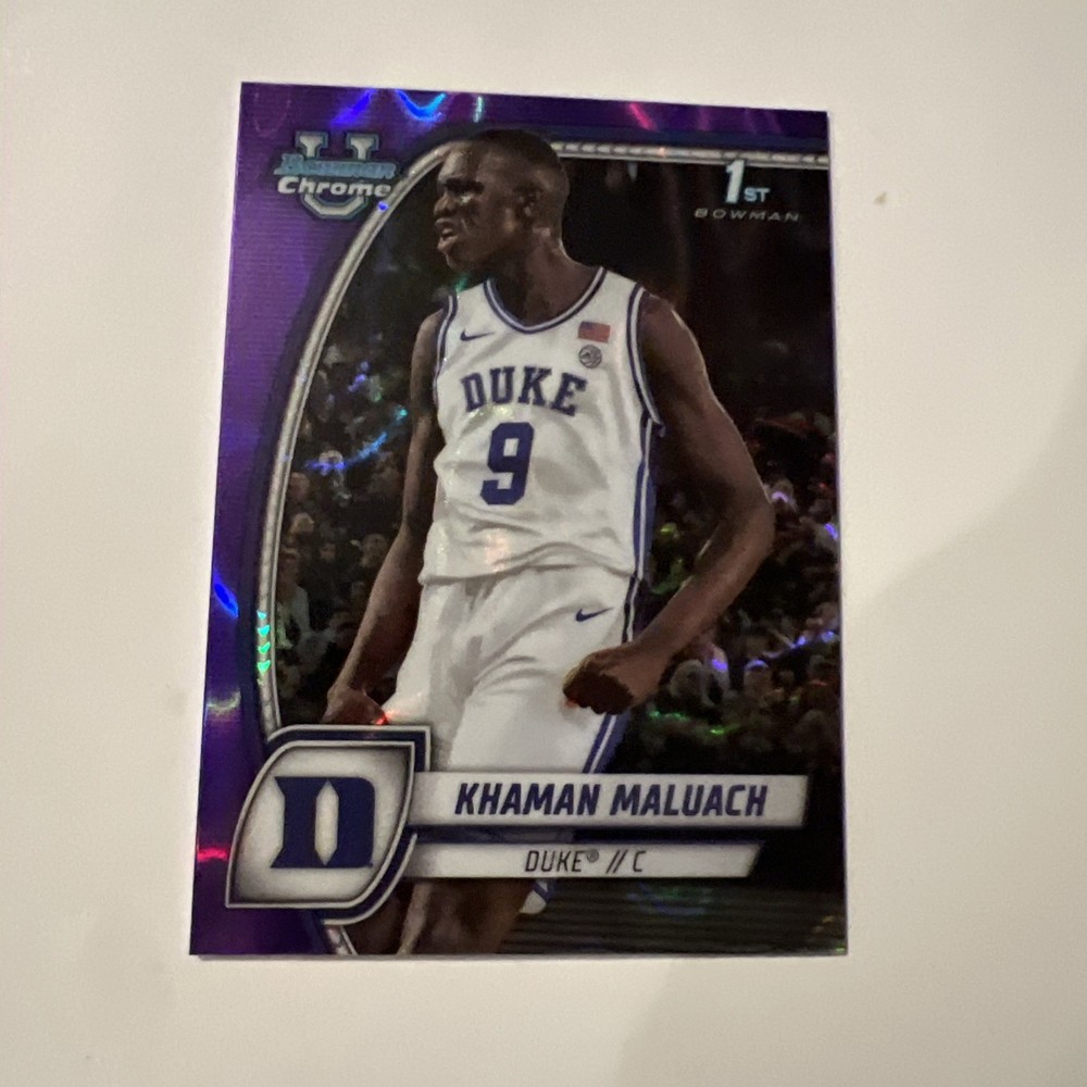 2024-25 Bowman Chrome Duke Khaman Maluach Purple Lava 46 Basketball Card