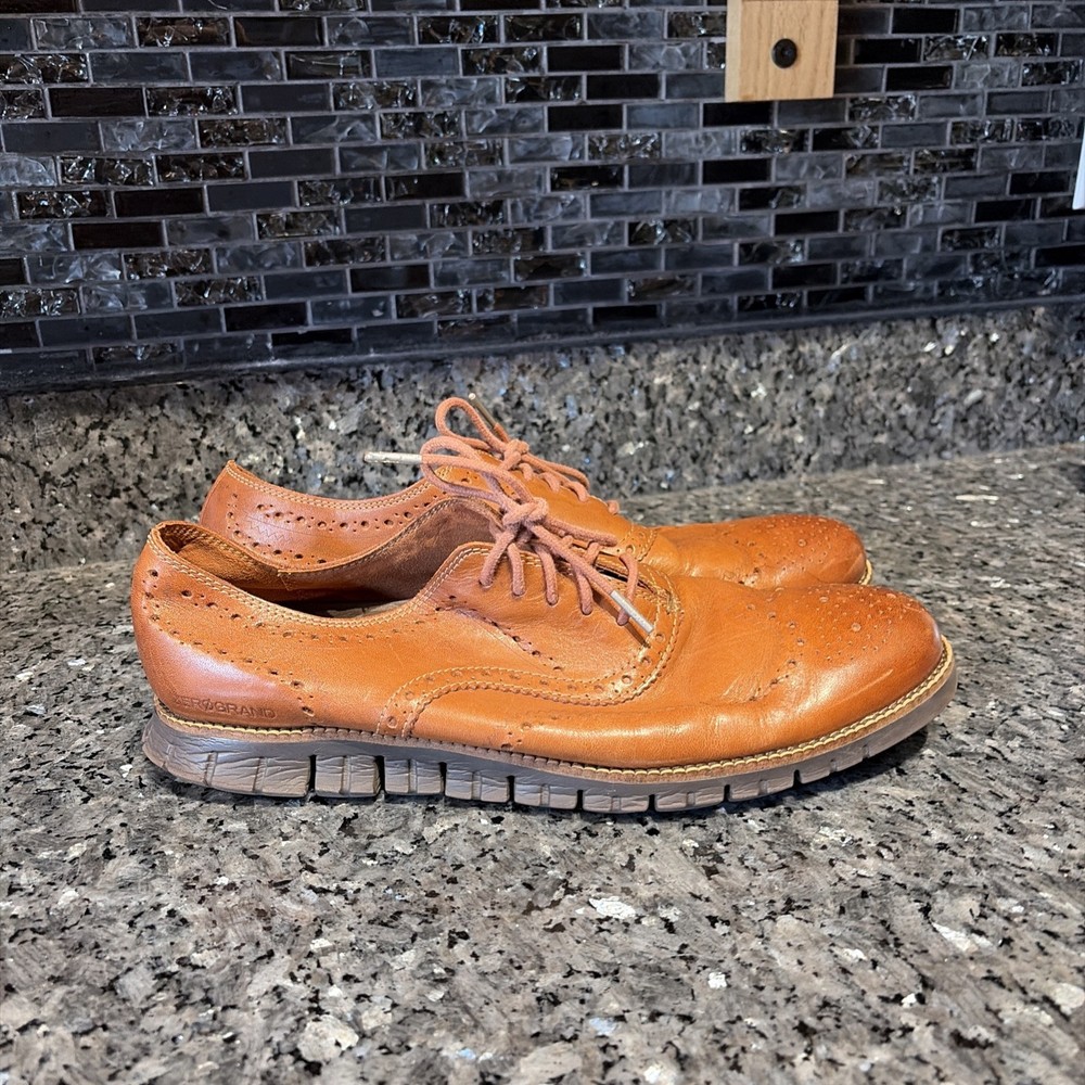 Cole Haan Zerogrand Wingtip Oxford Mens 10.5 Brown Leather Business 29411