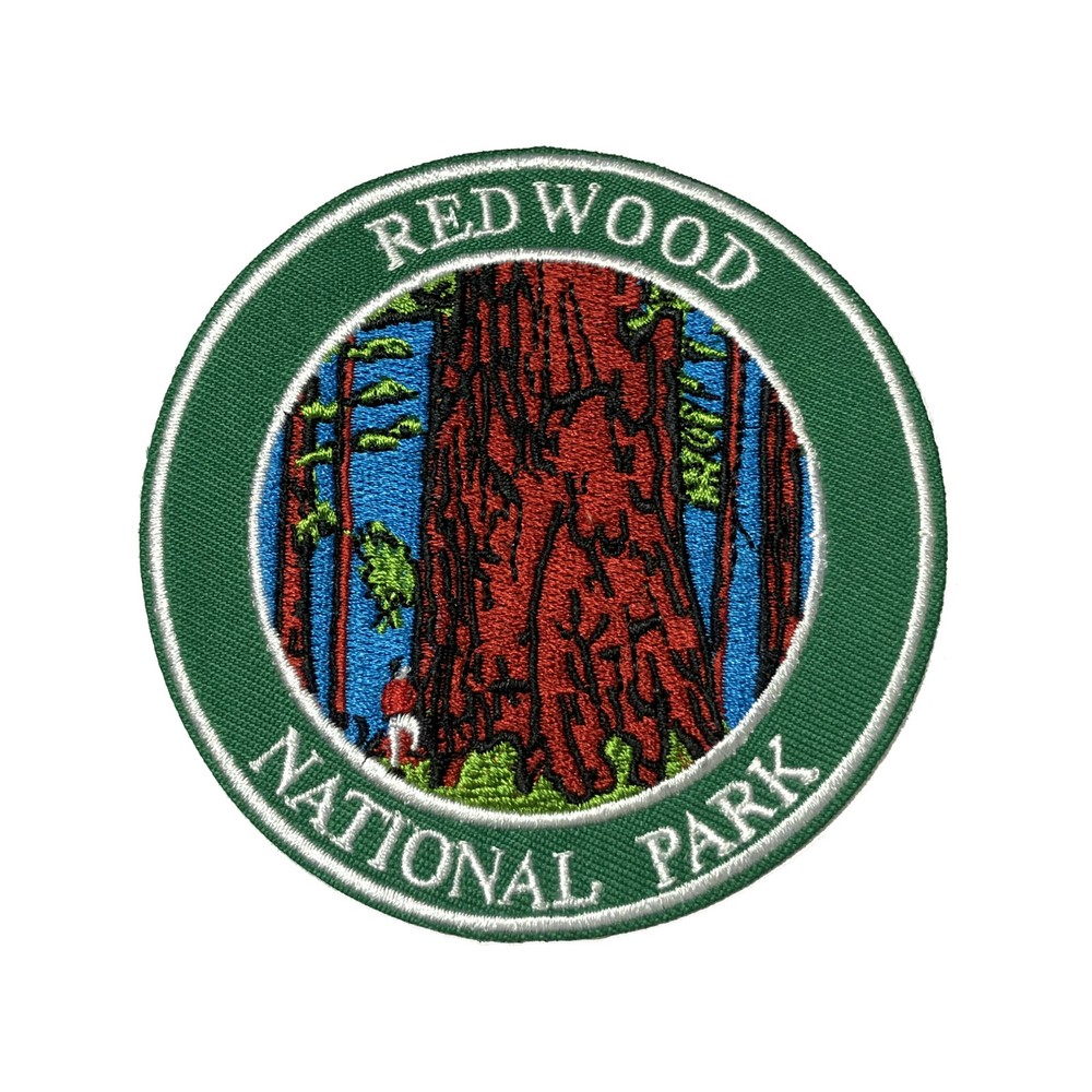Redwood National Park Patch Embroidered Iron-On Custom Nature Retro Applique