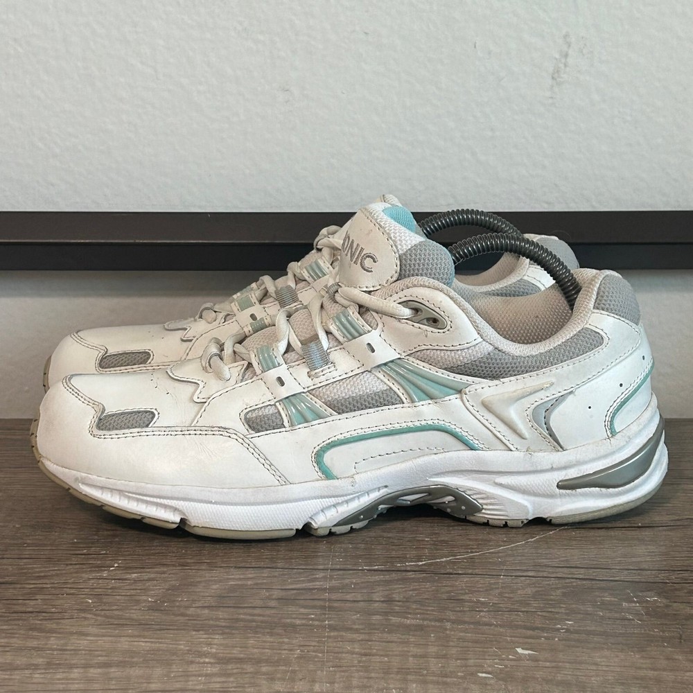 Vionic Womens Wide Width Size 10 White Athletic Walking Sneakers for Support