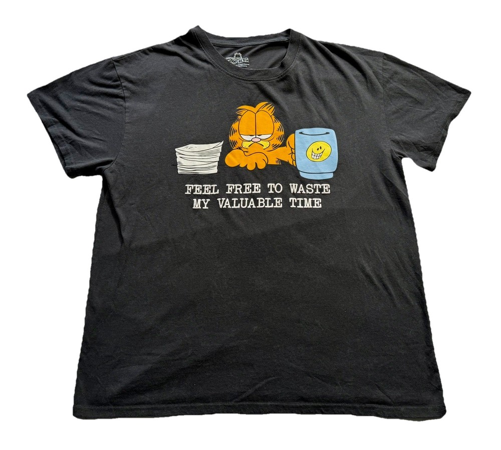 Garfield Men’s T Shirt Size Large Black