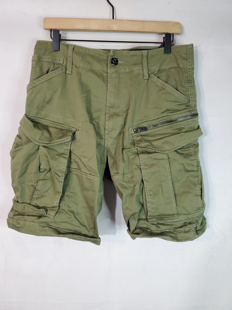 G-Star Raw Cargo Shorts Green Military Fatigue Heavyweight Men's Size 30