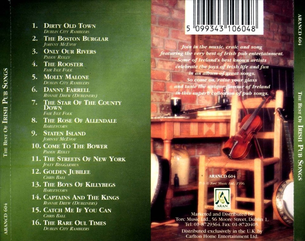 Various Artists Best Of Irish Pub Songs [Aran] New Cd