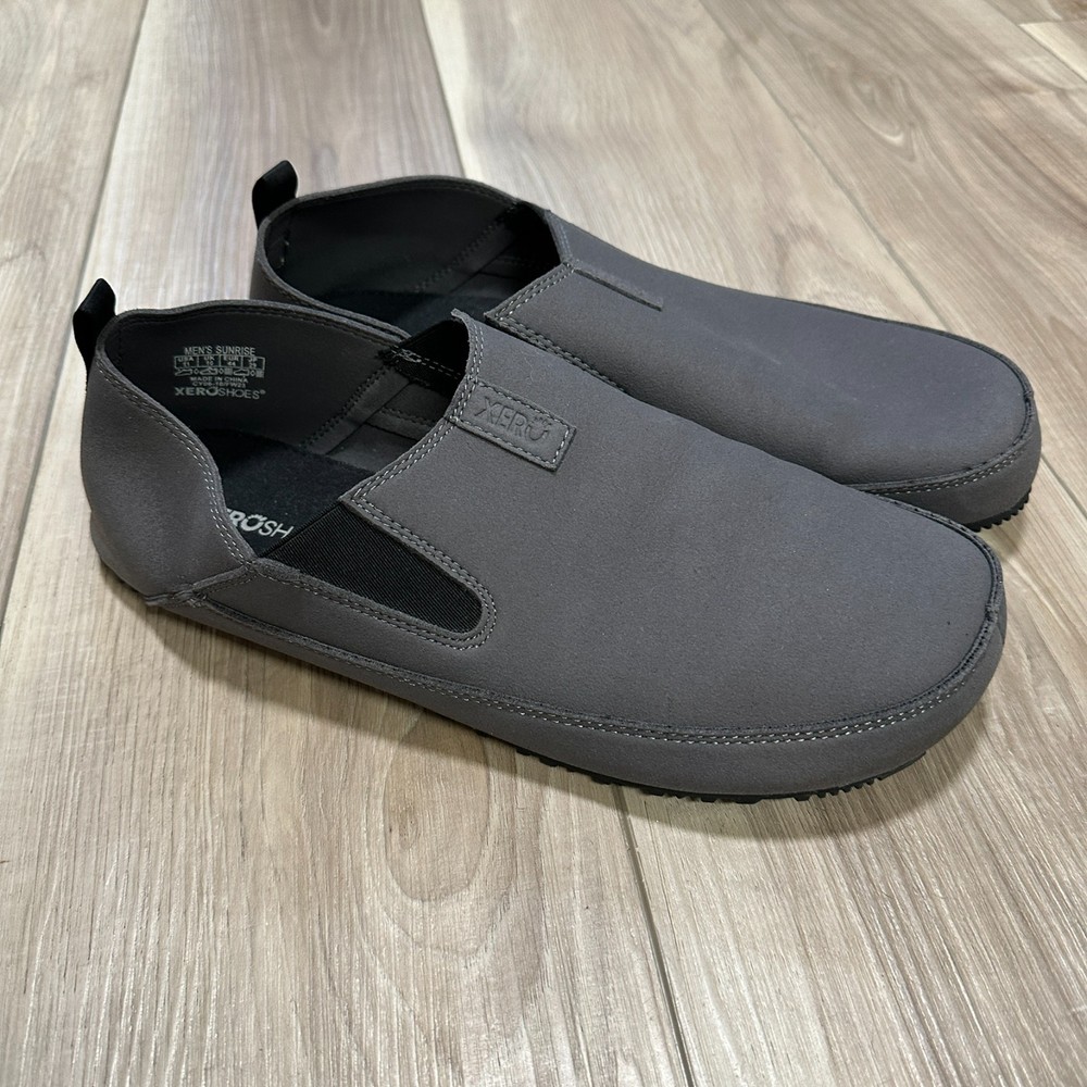 Xero Shoes Mens Sunrise Black Suede Minimalist Barefoot Slip On Sneakers 11