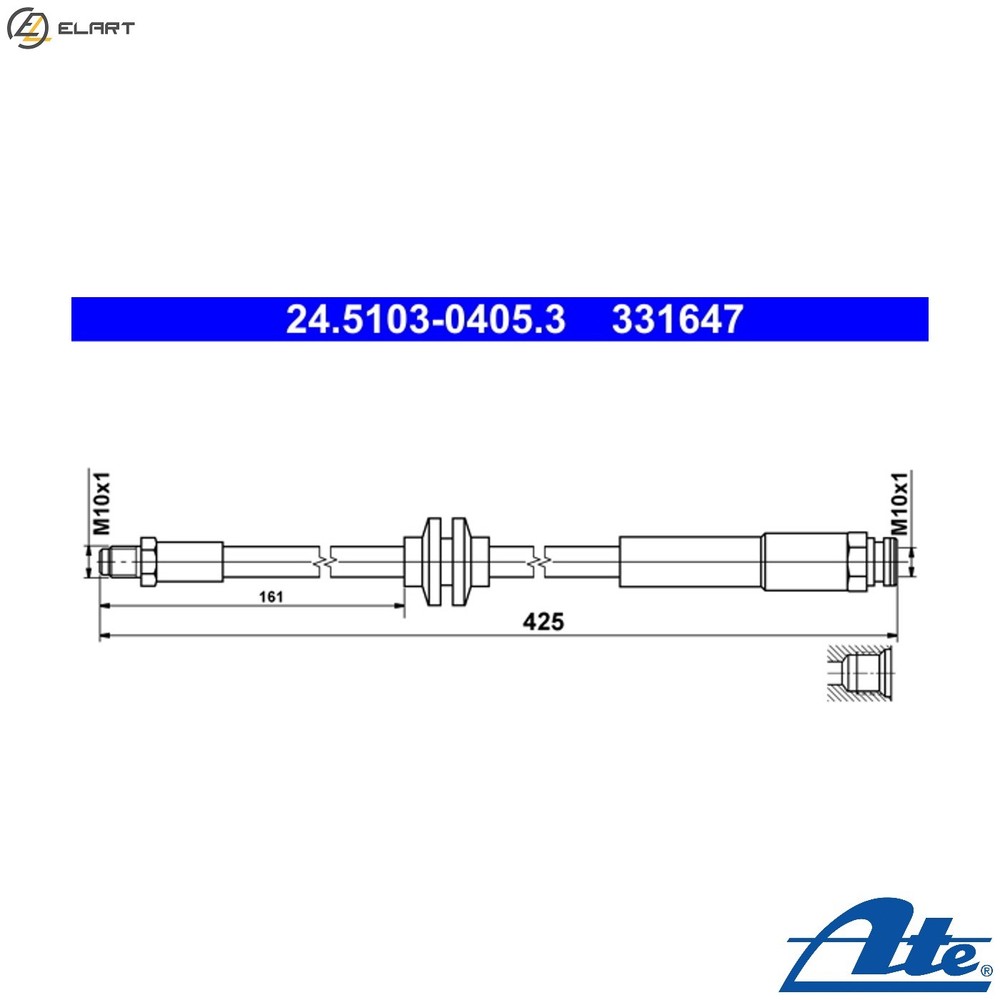 BRAKE HOSE 24.5103-0405.3 FOR OPEL CORSA/Hatchback/Van ADAM B10XFT 1.0L 3cyl