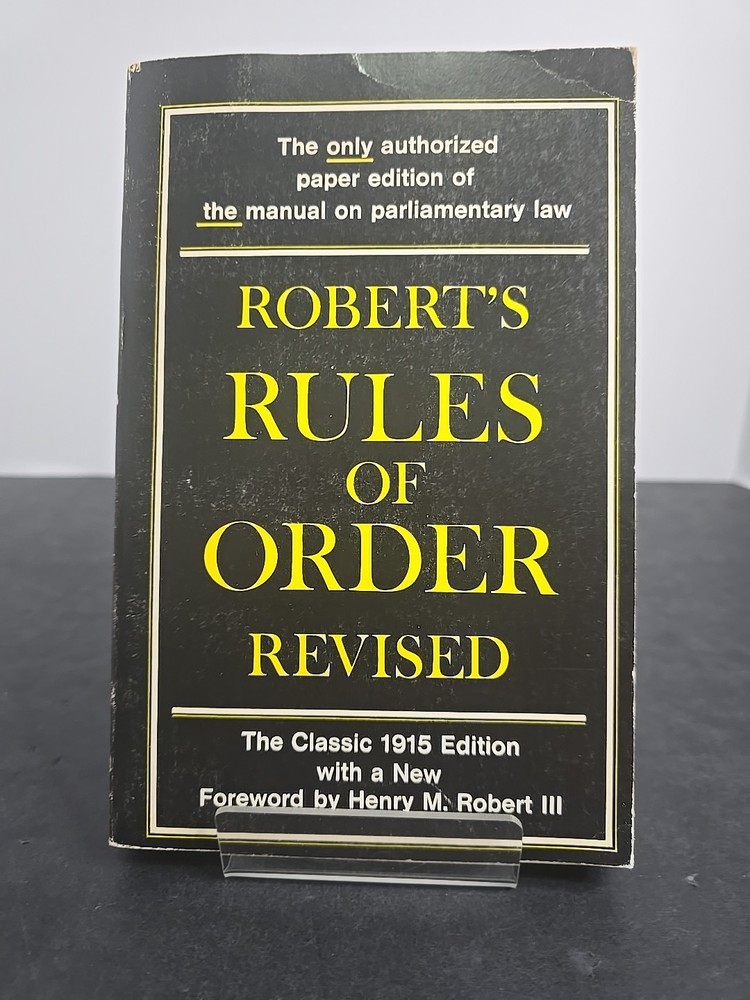 Robert's Rules of Order Revised – 1915 Edition with 1971 Foreword – VG Condition