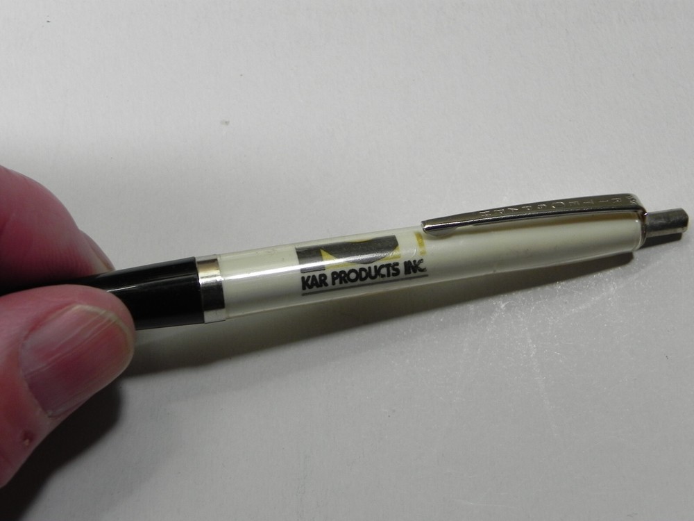 Vintage Advertising Pen ~ Kar Products Inc. ~ Black & White