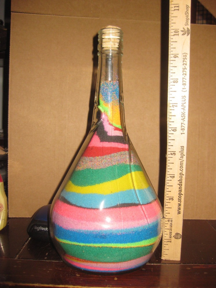 Colorful Sand art in a Glass Bottle