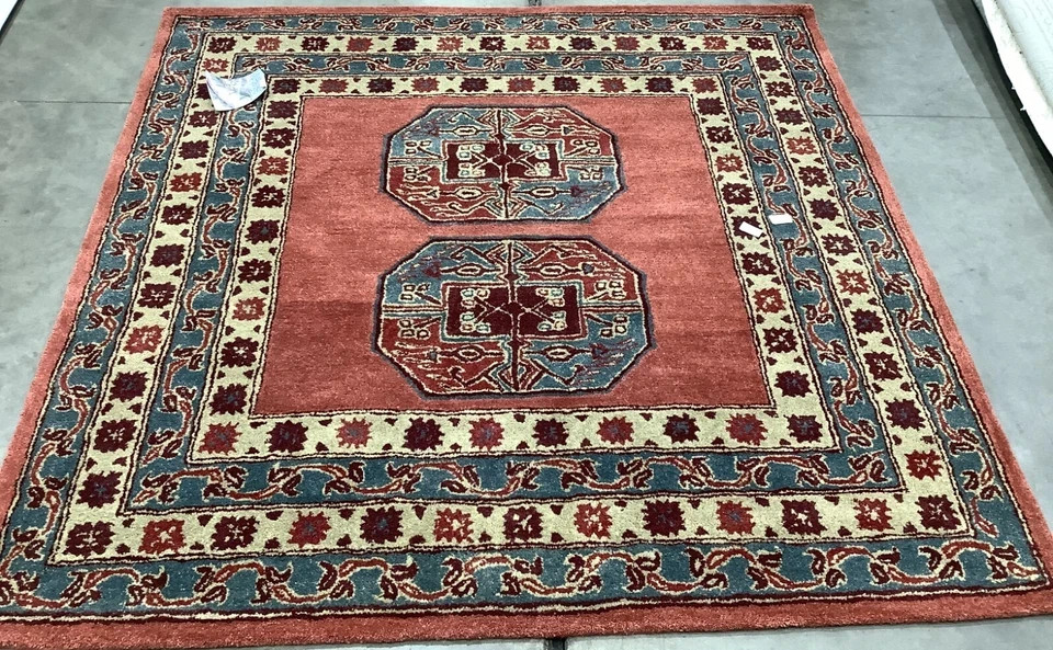 Back Stain Rug 100% Wool Rug Hand-Tufted Multi Color Area Rug Living Room Carpet