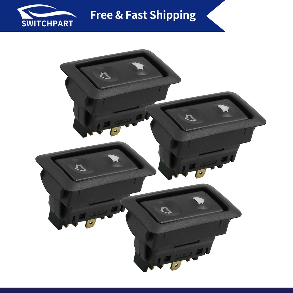 DC 12V 6 Pins Momentary Electric Illuminated Power Window Switch Universal-4 pcs