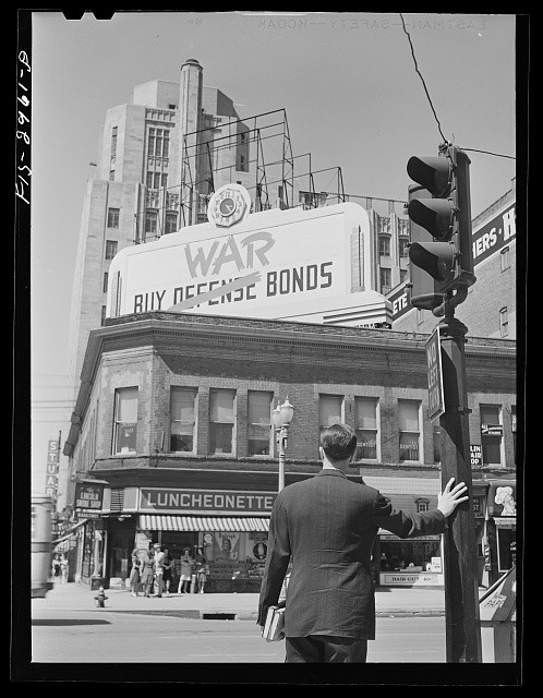 Photo:Lincoln Nebraska Jesse Younger 1942 War Bonds Downtown Street Corner