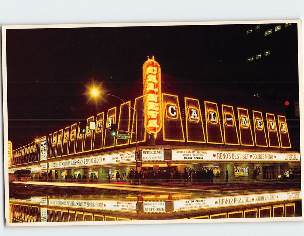 Postcard Cal Neva Casino downtown Reno Nevada USA