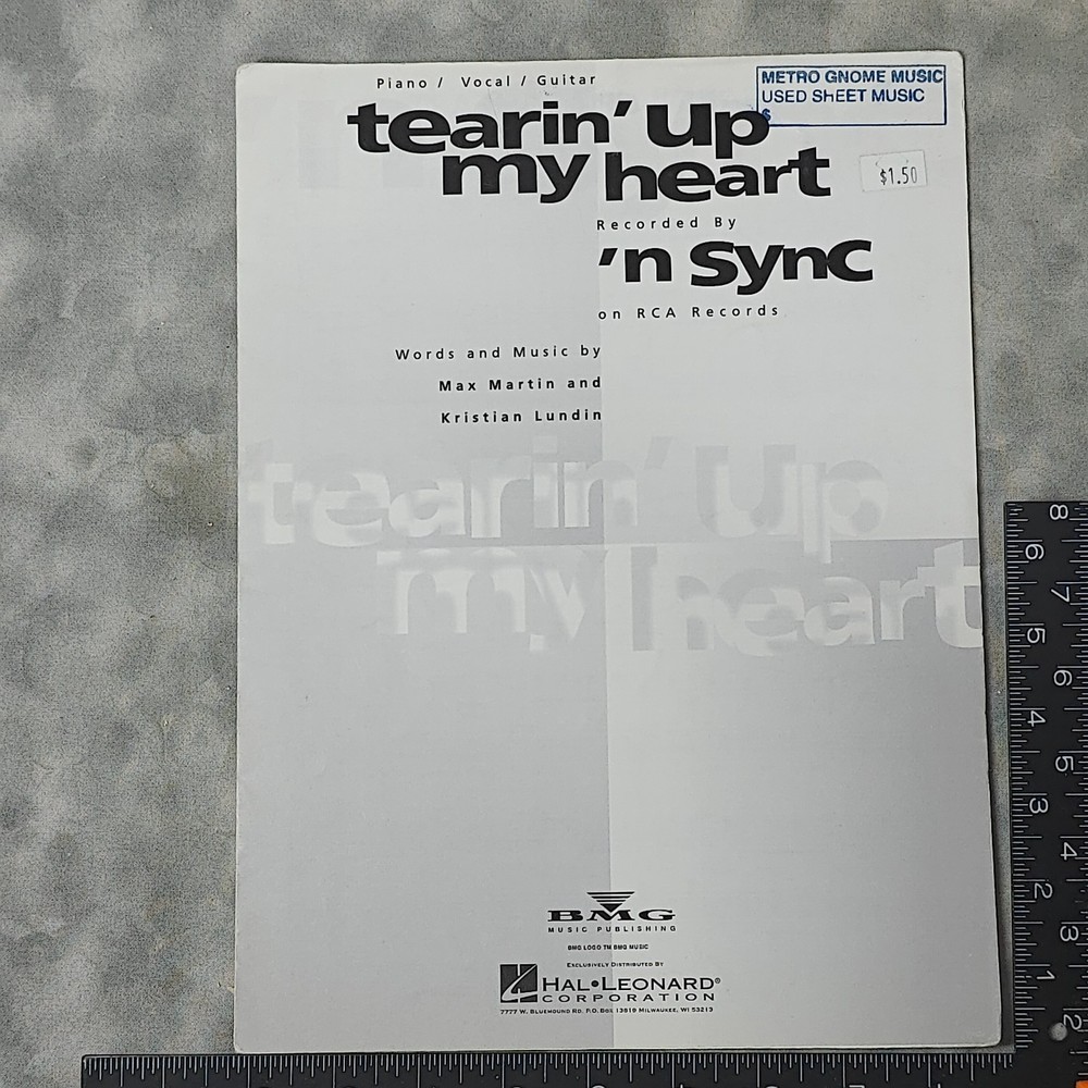 1998 NSYNC Tearin Up My Heart Sheet Music Piano Vocal Guitar Hal Leonard