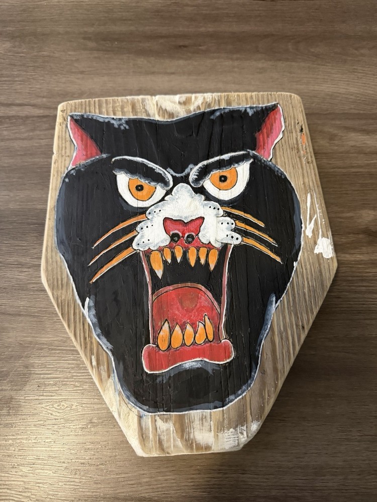 Folk Art Painting On Wood Naive, Cat Art folk art