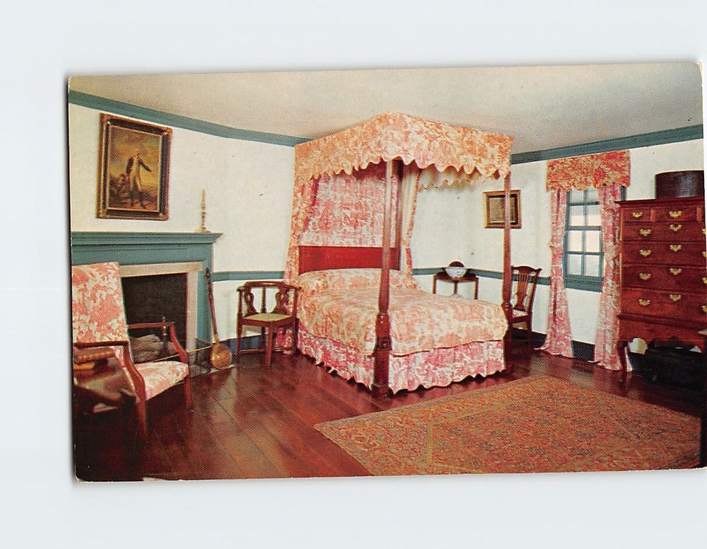 Postcard The Lafayette Bedroom Mt. Vernon Virginia USA