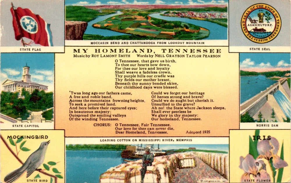 Tennessee, Lookout Mountain, Chattanooga, Nashville, Memphis, Norris Postcard