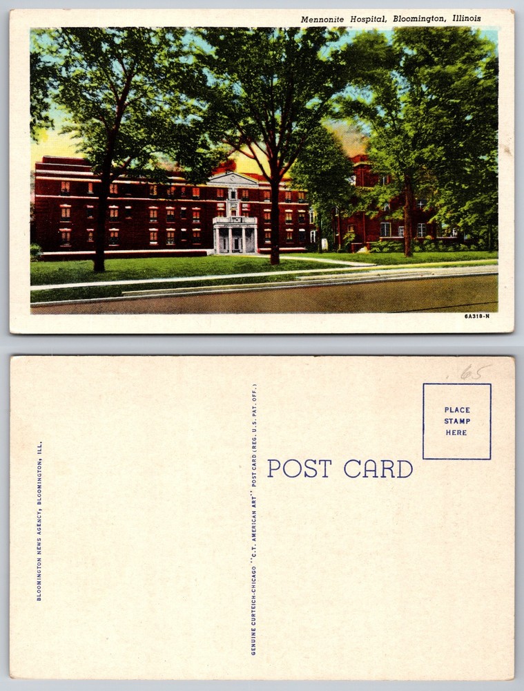Mennonite Hospital Bloomington Illinois Postcard