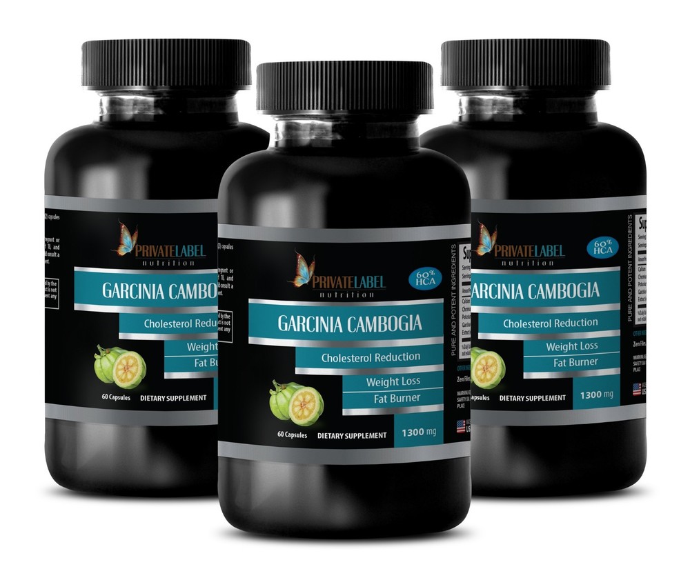Garcinia Cambogia 60% HCA Extract 1300 - Immune Support, Weight Loss (3 Bottles)