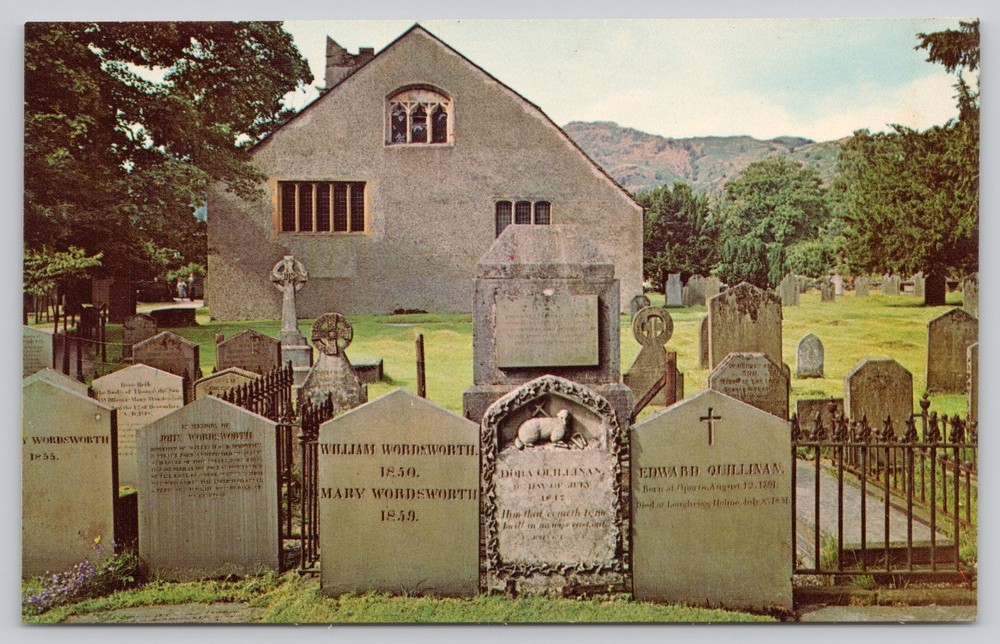 Wordsworth's Grave Grasmere Lake District Photochrome Postcard