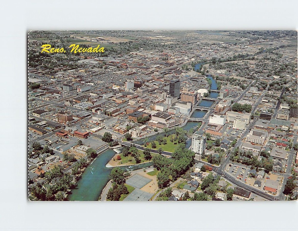 Postcard Aerial View of Reno Nevada USA