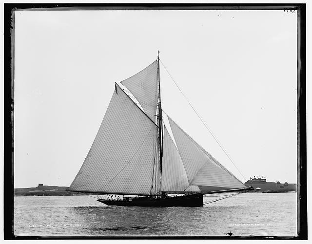 Huron,yacths,boats,ships,water vessels,sailing,Detroit Publishing Company,1890