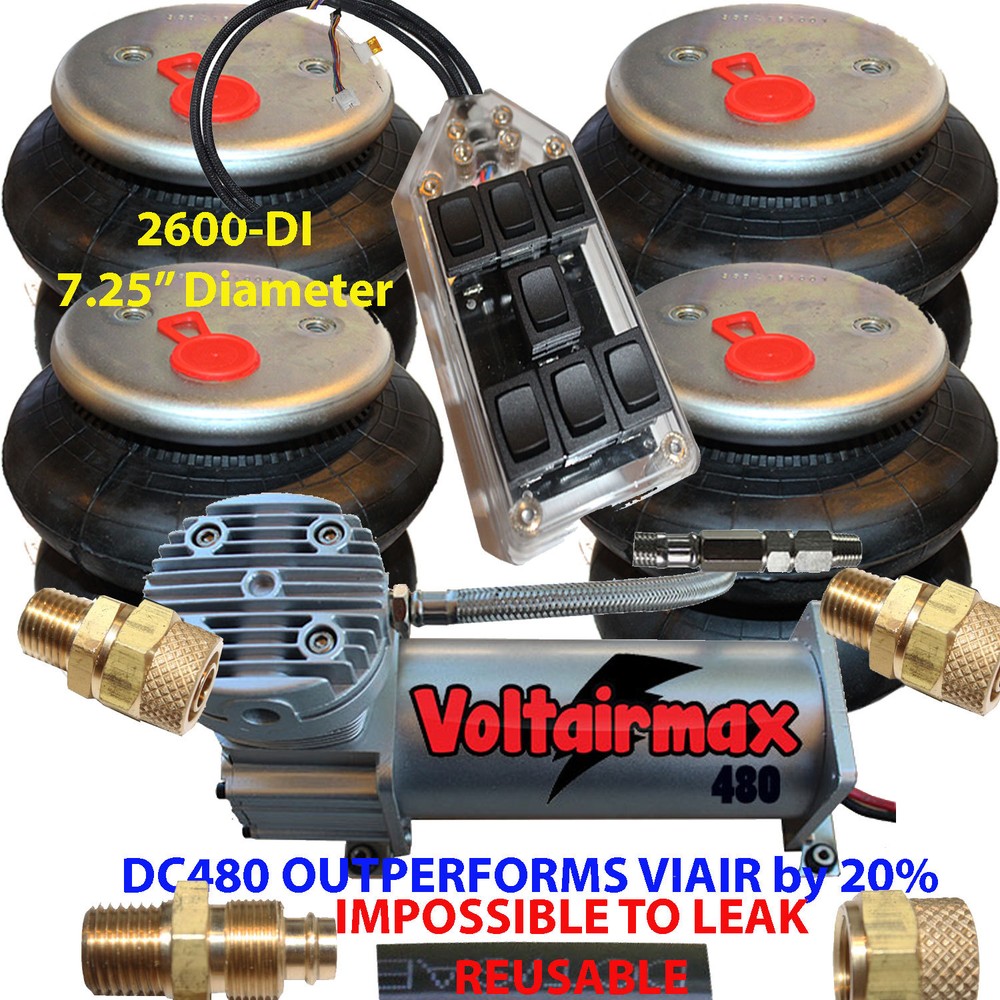 AirRide Compressor DC100 Air Bag Suspension 4-2600 Air Springs s FIT>1/2