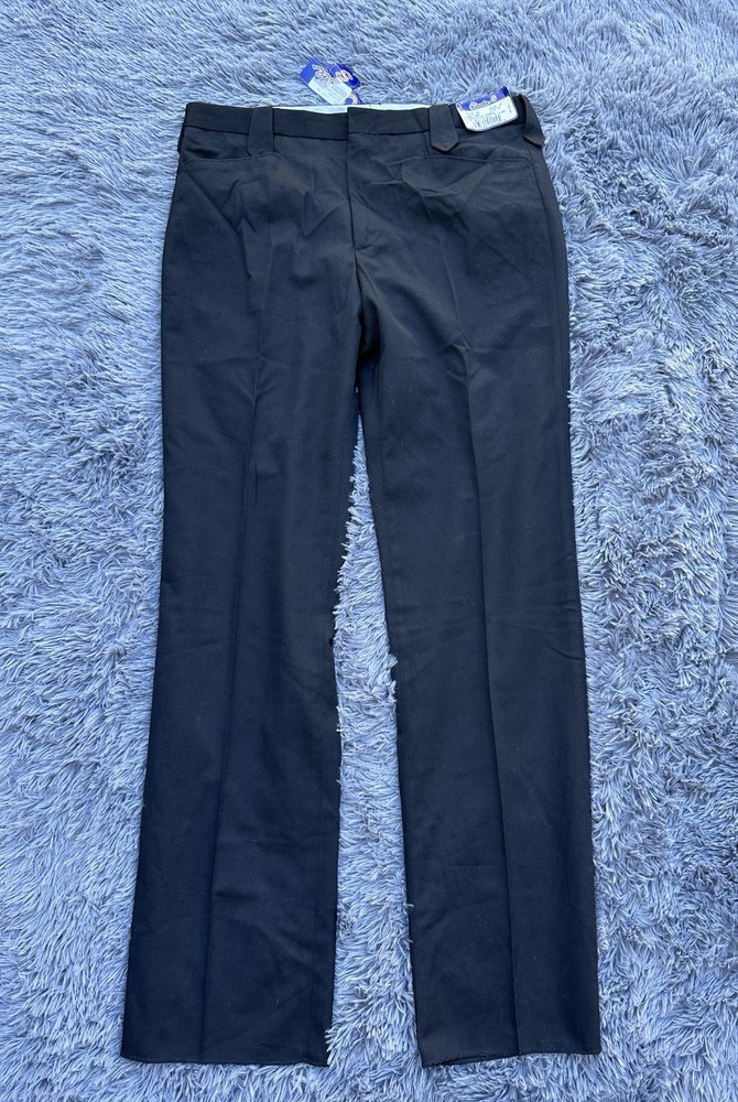 NWT Mens CIRCLE S Western Ranch Pants SIZE 37 Black Flat Front Dress Slacks