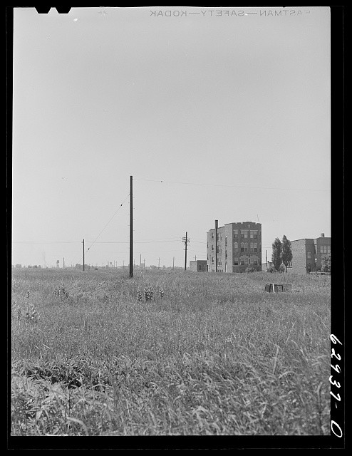 Chicago Illinois 1941 Apartment Dwellings Outskirts Open Field Skyline
