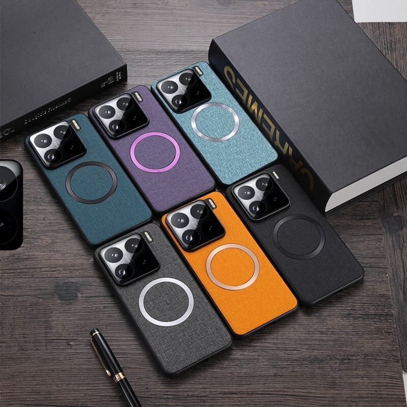Magnetic Cloth Pattern Shockproof Back Case For Xiaomi 15 14T 14 Pro 14 Ultra 15