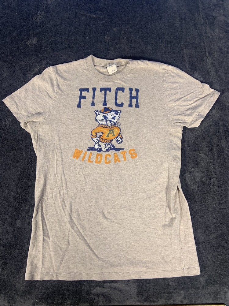 Abercrombie & Fitch Wildcats Muscle Fit Graphic T-Shirt Gray Men's Large L Peru