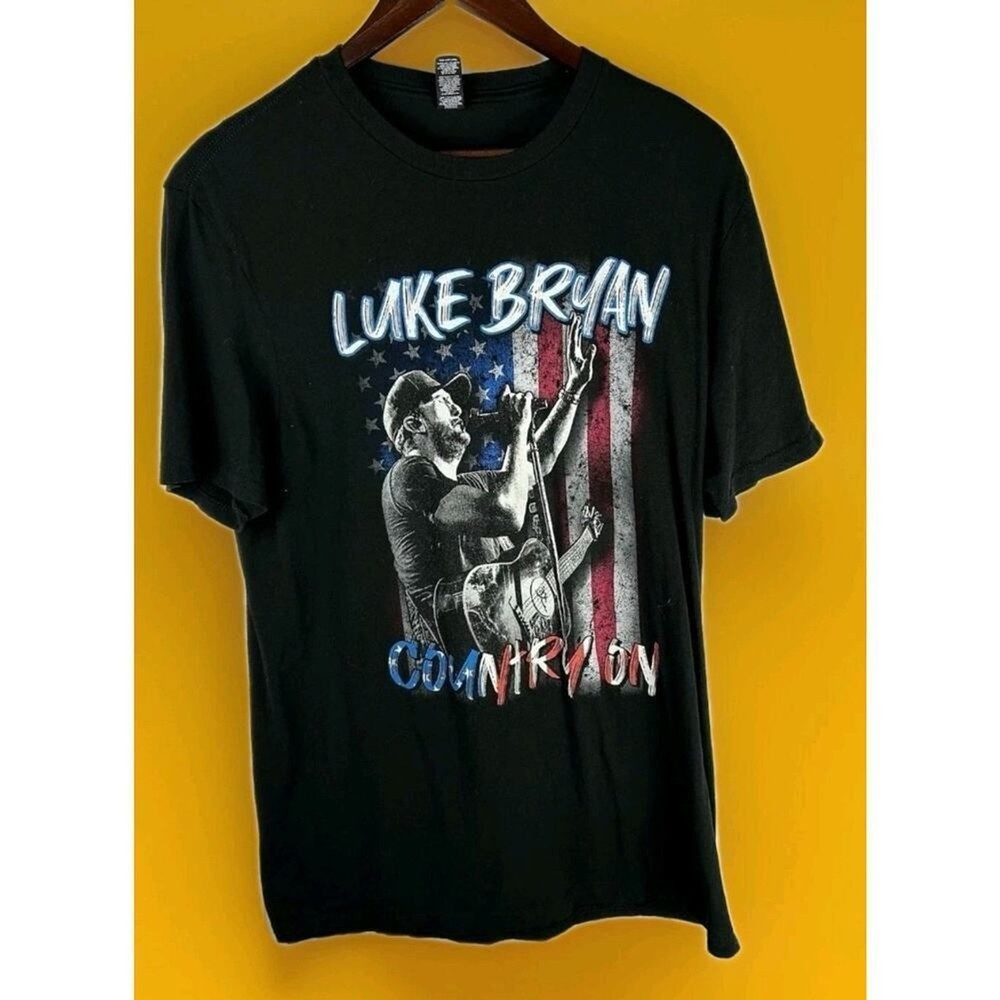 Luke Bryan Country On Tour 2023 Concert Short Sleeve T Shirt Black Medium A98