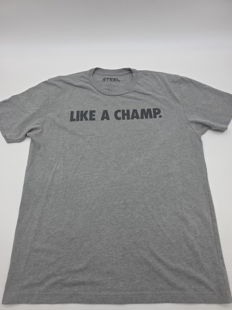 Steel Supplements T-Shirt Men Large Gray Graphic Tee..#42432