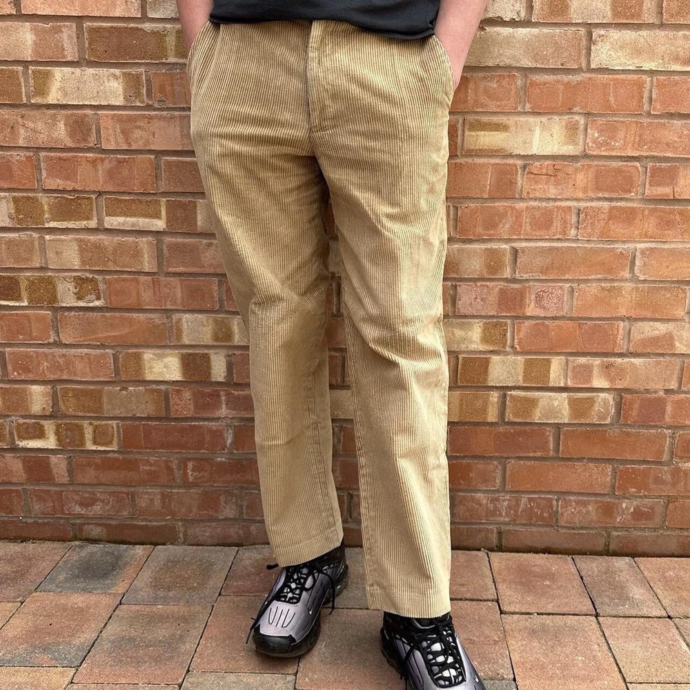 Gurteen Brown Corduroy Jeans Men's Straight Fit W34 L28 Cotton Chinos Trousers