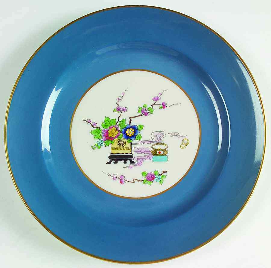 Plato de almuerzo Lenox P76C turquesa y gris 2036097