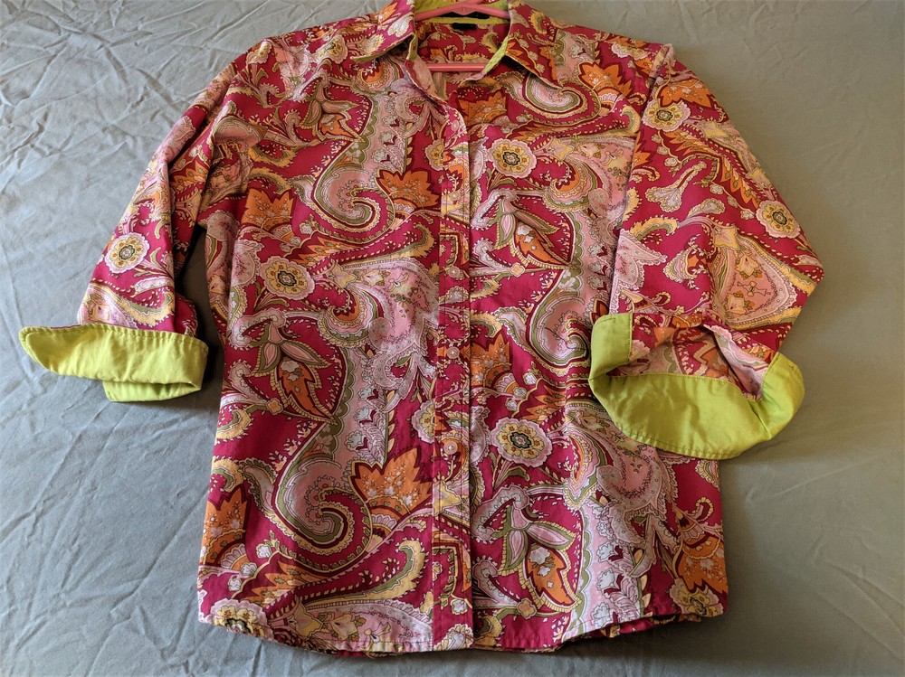 LAUREN RALPH LAUREN Womens Blouse Top Long Sleeve Size L 100% cotton