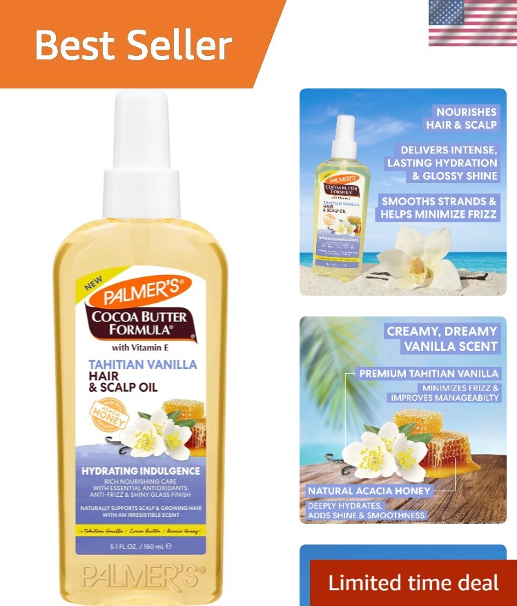 Cocoa Butter Formula Hair & Scalp Oil 5.1 Fl Oz Tahitian Vanilla Palmers Vitamin