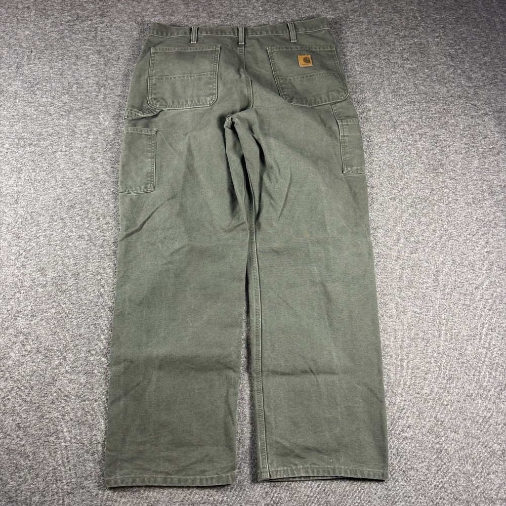 Vintage Carhartt B11 Moss Green Carpenter Pants 38x32 Baggy Y2K Workwear
