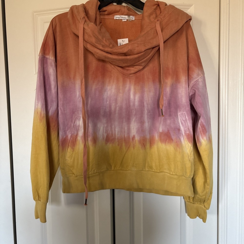 Young Fabulous & Broke Women's Medium Tie Dye Sweatshirt Hoodie Cowl Neck