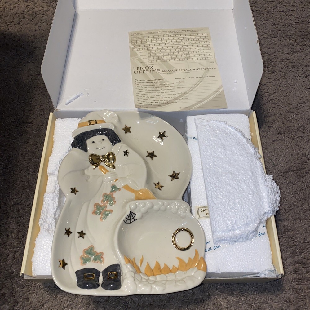 LENOX Fine China Witch Divided Server Tray/Dish RETIRED QUALITY! W/BOX! SEE!