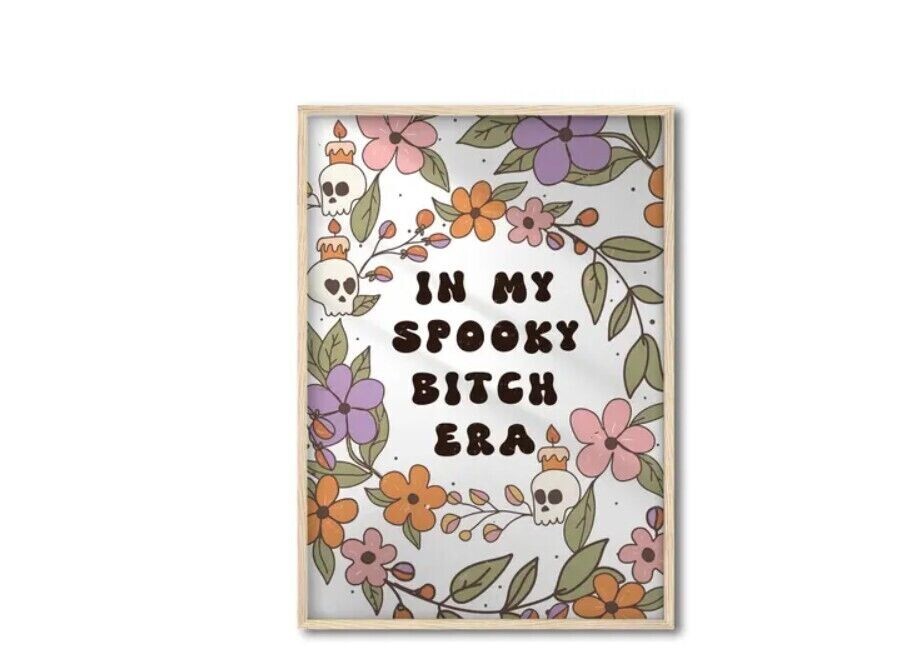 Adorable Boho Halloween Wall Art with Minimalist Spooky Poster Design for Seasonal Decor
